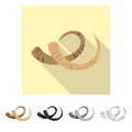 Isolated object of horn and tusk logo. Set of horn and ancient stock vector illustration.