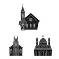 Isolated object of house and parish icon. Set of house and building vector icon for stock. Royalty Free Stock Photo