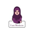 I am muslim vektor cartoon