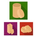 Isolated object of and logo. Collection of and cardboard vector icon for stock.