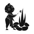 Isolated object of kid and prehistoric icon. Set of kid and stones vector icon for stock.