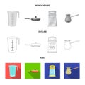 Vector design of kitchen and cook icon. Set of kitchen and appliance stock symbol for web.