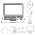 Isolated object of laptop and device sign. Collection of laptop and server vector icon for stock. Royalty Free Stock Photo