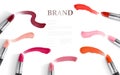 Vector design of lipstick packing and lipstick smear samples