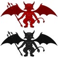 Vector design of little devils with tridents