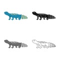Vector design of lizard and blue logo. Collection of lizard and crawl stock symbol for web. Royalty Free Stock Photo