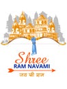 Lord Rama for India festival Happy Ram Navami background with Hindi greetings Jai Shree Ram meaning Victory to Lord Ram Royalty Free Stock Photo