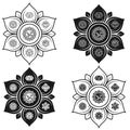 Vector design of lotus flower with chakras symbol Royalty Free Stock Photo