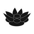 Isolated object of lotus and nature logo. Set of lotus and pool stock vector illustration.