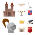 Vector design of medieval and history symbol. Set of medieval and tournament vector icon for stock. Royalty Free Stock Photo