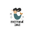 vector design of a mermaid soul quote