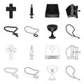 Isolated object of muslim and items icon. Set of muslim and candle stock symbol for web.