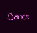 neon pink dance text