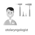 Vector design of otolaryngologist and doctor icon. Set of otolaryngologist and man vector icon for stock.