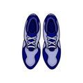 vector design blue shoes view from the top