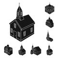 Vector design of parish and faith icon. Collection of parish and building stock vector illustration. Royalty Free Stock Photo