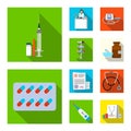 Isolated object of pharmacy and hospital symbol. Collection of pharmacy and business vector icon for stock. Royalty Free Stock Photo