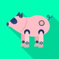Isolated object of pig and robotic symbol. Collection of pig and cybernetics stock symbol for web.