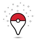 Vector design of pokemon go plus in flat line art