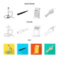 Vector design of refuse and stop symbol. Collection of refuse and habit vector icon for stock. Royalty Free Stock Photo