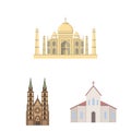 Vector design of religion and wedding icon. Set of religion and house stock vector illustration. Royalty Free Stock Photo