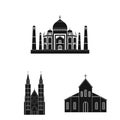 Isolated object of religion and wedding icon. Collection of religion and house stock vector illustration. Royalty Free Stock Photo