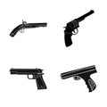 Isolated object of revolver and pistol symbol. Set of revolver and trigger vector icon for stock. Royalty Free Stock Photo