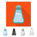 Isolated object of saltcellar and seasoning icon. Set of saltcellar and glass stock symbol for web.