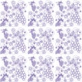 Vector design of seamless flower patterns. tropical summer background Royalty Free Stock Photo