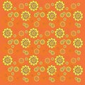Vector design of seamless flower patterns. tropical summer background Royalty Free Stock Photo