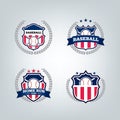 Vector design set of Baseball sport team logo Royalty Free Stock Photo