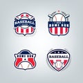 Vector design set of Baseball sport team logo