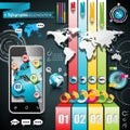 Vector design set of infographic elements. World map and information graphics.