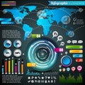 Vector design set of infographic elements. World map and information graphics.