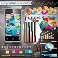 Vector design set of infographic elements. World map and information graphics.