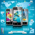 Vector design set of infographic elements. World map and information graphics.