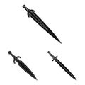 Isolated object of sharp and blade logo. Set of sharp and dagger vector icon for stock. Royalty Free Stock Photo