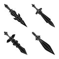 Vector design of sharp and blade icon. Set of sharp and dagger stock vector illustration. Royalty Free Stock Photo