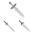 Vector design of sharp and blade logo. Collection of sharp and dagger stock vector illustration. Royalty Free Stock Photo