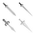 Vector design of sharp and blade logo. Collection of sharp and dagger stock vector illustration. Royalty Free Stock Photo