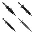 Isolated object of sharp and blade symbol. Set of sharp and dagger stock vector illustration. Royalty Free Stock Photo