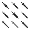 Vector design of sharp and blade sign. Set of sharp and dagger vector icon for stock. Royalty Free Stock Photo