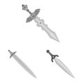 Vector design of sharp and blade sign. Set of sharp and dagger vector icon for stock. Royalty Free Stock Photo