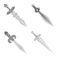 Vector design of sharp and blade symbol. Set of sharp and dagger vector icon for stock. Royalty Free Stock Photo