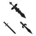Vector design of sharp and blade symbol. Set of sharp and dagger stock vector illustration. Royalty Free Stock Photo