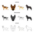 Vector design of sheepdog and sheltie icon. Collection of sheepdog and shepherd vector icon for stock.