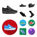 Vector design of shoe and sport sign. Collection of shoe and fitness stock vector illustration. Royalty Free Stock Photo