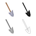 Vector design of shovel and tool logo. Set of shovel and construction vector icon for stock. Royalty Free Stock Photo