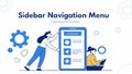 Sidebar navigation menu, website and app UI element vector design Generative AI Royalty Free Stock Photo