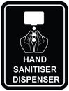 Vector design sign of hand sanitiser dispenser pump Royalty Free Stock Photo